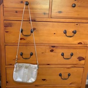 Silver Cross body leather purse GUC